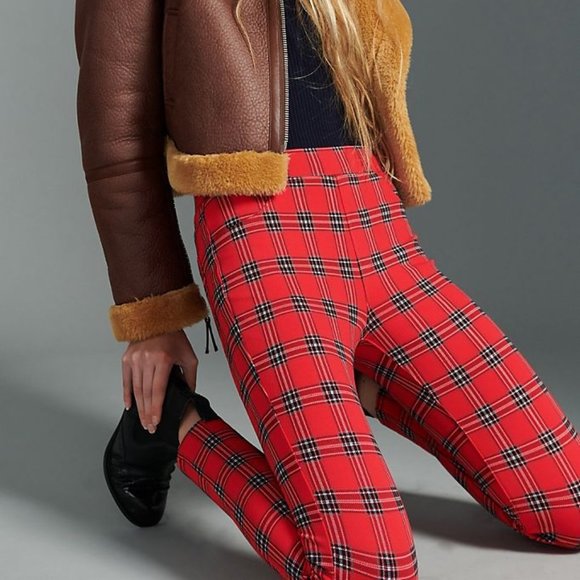 Sanctuary Pants - Sanctuary Red Plaid Runway Leggings